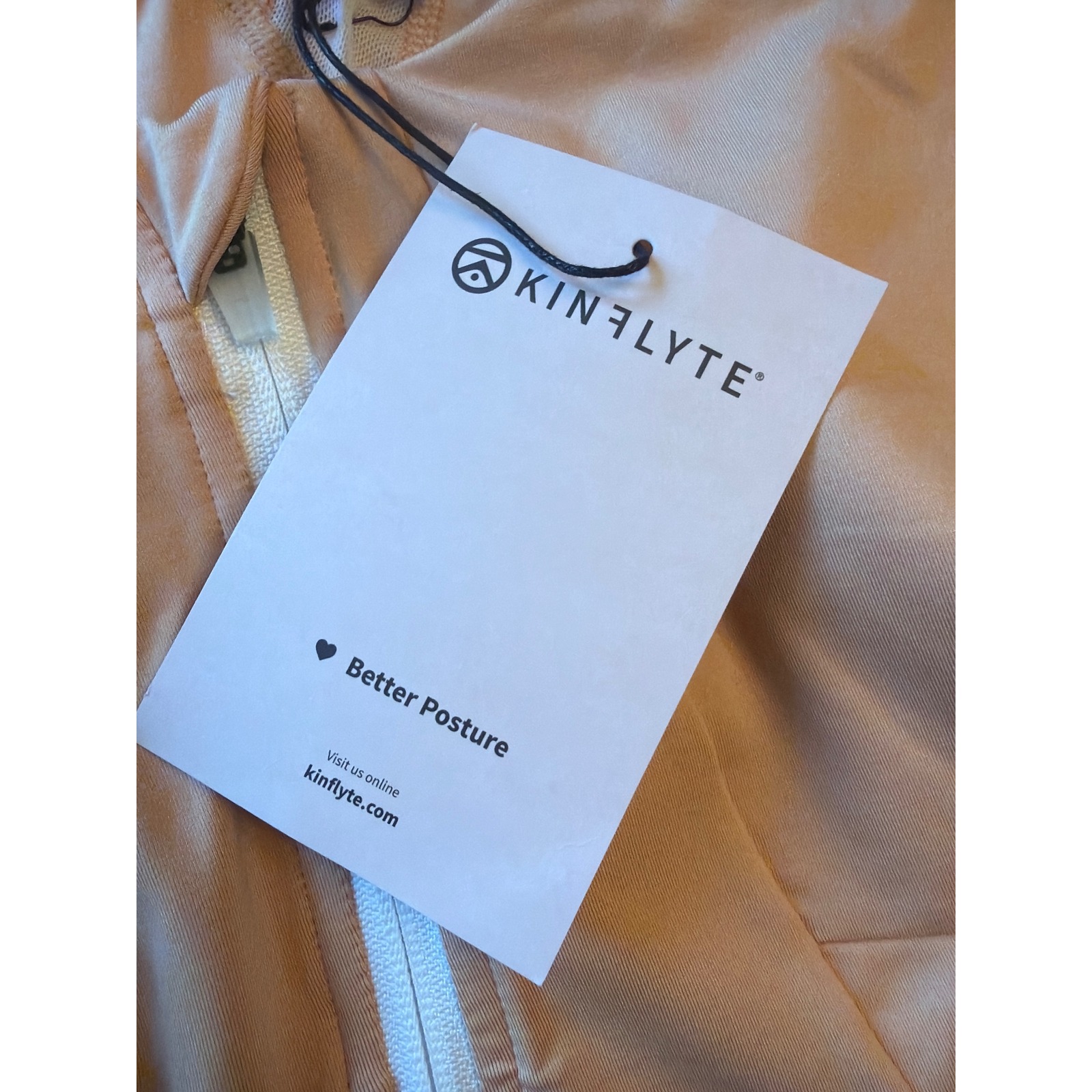 Kinflyte Curve Zip Bra Milk Tea Eco Jersey Posture Support Sports Bra Large L — image 2 of 5